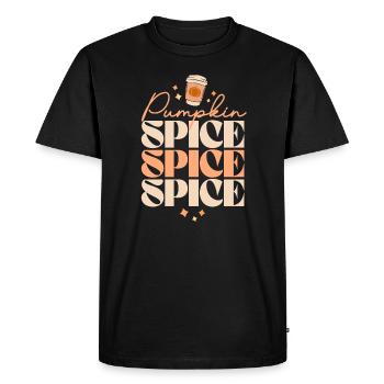 70s Retro Pumpkin Spice Latte PSL Retro Fall - Men's Premium Organic T-Shirt - black - Front - Nico (187cm)
