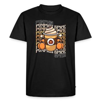 Retro Fall Pumpkin Spice Lover PSL Latte Vintage - Men's Premium Organic T-Shirt - black - Front - Nico (187cm)