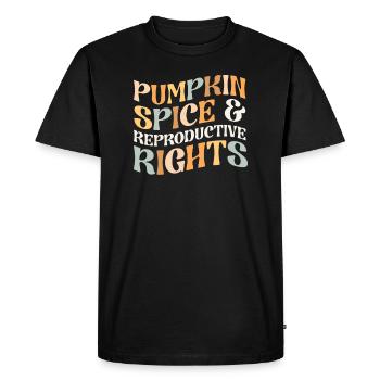 Pumpkin Spice And Reproductive Rights Retro Fall - Men's Premium Organic T-Shirt - black - Front - Nico (187cm)