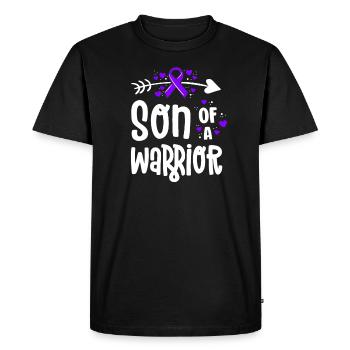 Fils d’un guerrier Cancer du lymphome hodgkinien - T-shirt Premium bio Homme - noir - Devant - Nico (187cm)