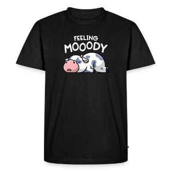 Feeling Mooody Funny Moody Cow Lazy Farm Girl - Men's Premium Organic T-Shirt - black - Front - Nico (187cm)
