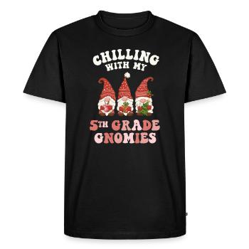 5th Grade Teacher Christmas Chilling With My - Men's Premium Organic T-Shirt - black - Front - Nico (187cm)