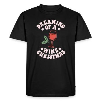 Rêver d’un vin Noël drôle d’amateur de vin - T-shirt Premium bio Homme - noir - Devant - Nico (187cm)