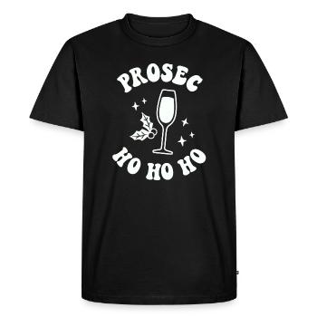 Prosec Ho Ho Ho Funny Christmas Drinking Party - Men's Premium Organic T-Shirt - black - Front - Nico (187cm)