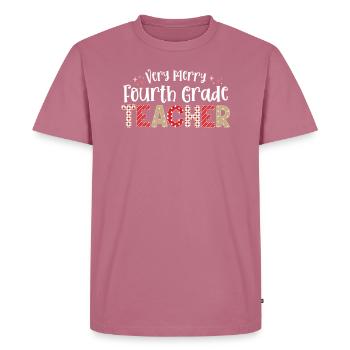Très joyeux enseignant de 4e année Quatrième Noël - T-shirt Premium bio Homme - mauve - Devant - Nico (187cm)
