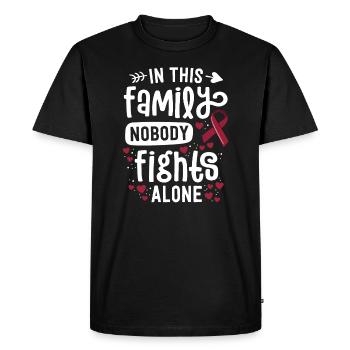 In This Family Nobody Fights Alone Hemangioma - Men's Premium Organic T-Shirt - black - Front - Nico (187cm)