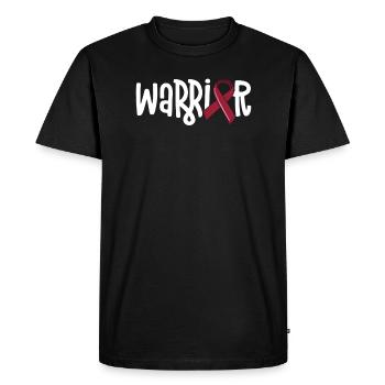 Vascular Malformation Warrior Burgundy Hemangioma - Men's Premium Organic T-Shirt - black - Front - Nico (187cm)