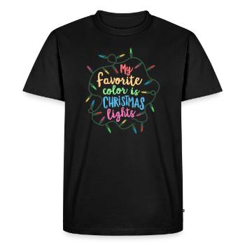 My Favorite Color Is Christmas Lights Xmas - Men's Premium Organic T-Shirt - black - Front - Nico (187cm)