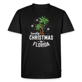 Noël en famille en Floride Palmiers Plage de Noël - T-shirt Premium bio Homme - noir - Devant - Nico (187cm)