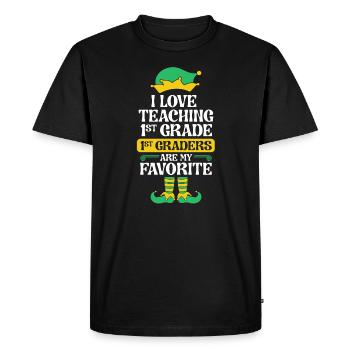Fête de l’école de Noël Elfe de 1ère année I - T-shirt Premium bio Homme - noir - Devant - Nico (187cm)