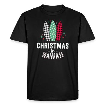 Noël à Hawaii Vacances en famille Tropical - T-shirt Premium bio Homme - noir - Devant - Nico (187cm)