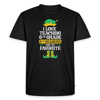Fête de l’école de Noël Elfe de 6e année I - T-shirt Premium bio Homme - noir - Devant - Nico (187cm)