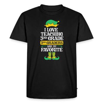 Fête de l’école de Noël Elfe de 3e année I - T-shirt Premium bio Homme - noir - Devant - Nico (187cm)