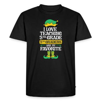 Fête de l’école de Noël Elfe de 5e année I - T-shirt Premium bio Homme - noir - Devant - Nico (187cm)