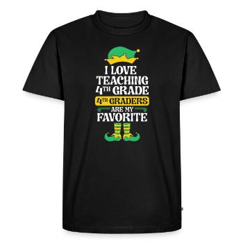 Fête de l’école de Noël Elfe de 4e année I - T-shirt Premium bio Homme - noir - Devant - Nico (187cm)