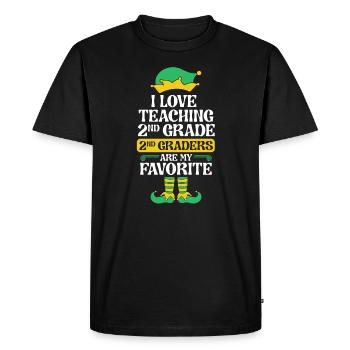Fête de l’école de Noël Elfe de 2e année I - T-shirt Premium bio Homme - noir - Devant - Nico (187cm)