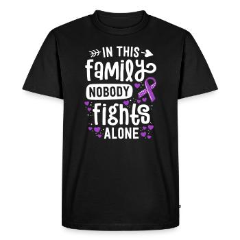 Dans cette famille, personne ne se bat seul Soutien - T-shirt Premium bio Homme - noir - Devant - Nico (187cm)