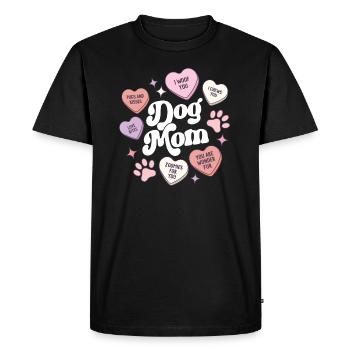 Dog Mom Valentines Day Candy Hearts Galentines - Men's Premium Organic T-Shirt - black - Front - Nico (187cm)
