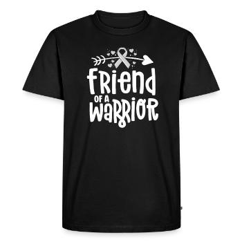 Ami d’un guerrier Équipe de soutien Cancer du cerveau - T-shirt Premium bio Homme - noir - Devant - Nico (187cm)