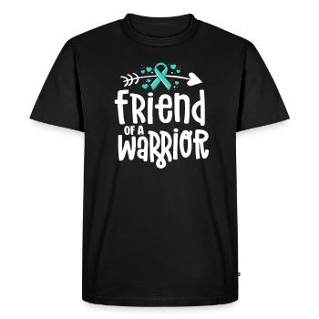 Ami d’un guerrier équipe de soutien Cancer de l’ovaire - T-shirt Premium bio Homme - noir - Devant - Nico (187cm)