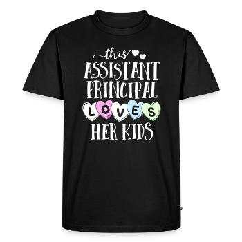 Assistant Principal Loves Her Kids School - Men's Premium Organic T-Shirt - black - Front - Nico (187cm)
