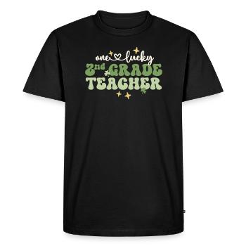Un enseignant chanceux Rétro Enseignant de 2e année St - T-shirt Premium bio Homme - noir - Devant - Nico (187cm)