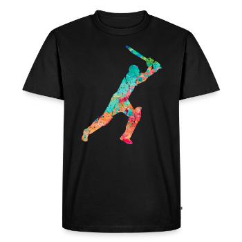 Cricketers in Popart - Men's Premium Organic T-Shirt - black - Front - Nico (187cm)