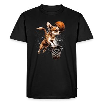 Chihuahua | Basketball | Joueurs | Sports | Chien - T-shirt Premium bio Homme - noir - Devant - Nico (187cm)