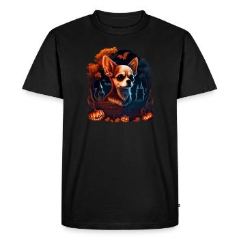 Chihuahua Costume d'Halloween - Citrouille - T-shirt Premium bio Homme - noir - Devant - Nico (187cm)