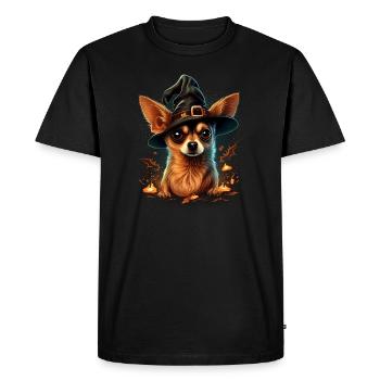 Chihuahua Costume d'Halloween - Citrouille - T-shirt Premium bio Homme - noir - Devant - Nico (187cm)