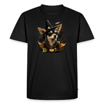 Chihuahua Costume d'Halloween - Citrouille - T-shirt Premium bio Homme - noir - Devant - Nico (187cm)