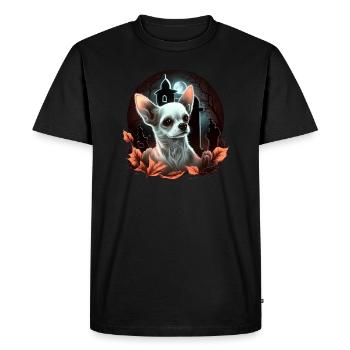 Chihuahua Costume d'Halloween - Citrouille - T-shirt Premium bio Homme - noir - Devant - Nico (187cm)