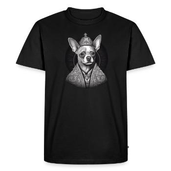 Chihuahua - Pope Dog Church Vatican Catholic - Men's Premium Organic T-Shirt - black - Front - Nico (187cm)