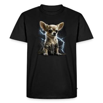 Chihuahua | Electrician Worker Electrical Job Dog - Men's Premium Organic T-Shirt - black - Front - Nico (187cm)