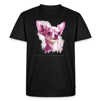Chihuahua Puppy | Pretty Pink Dog Girly Mom Women - Men's Premium Organic T-Shirt - black - Front - Nico (187cm)
