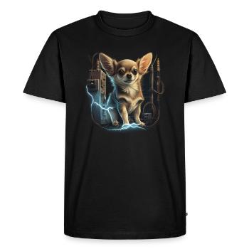 Chihuahua | Electrician Worker Electrical Job Dog - Men's Premium Organic T-Shirt - black - Front - Nico (187cm)