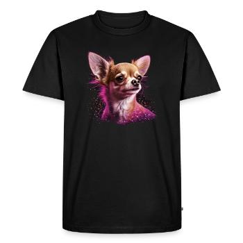 Chihuahua Puppy | Pretty Pink Dog Girly Mom Women - Men's Premium Organic T-Shirt - black - Front - Nico (187cm)