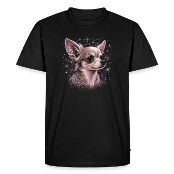 Chihuahua Puppy | Pretty Pink Dog Girly Mom Women - Men's Premium Organic T-Shirt - black - Front - Nico (187cm)