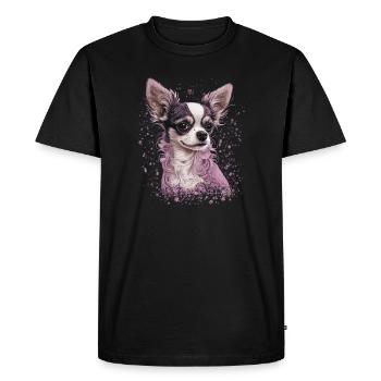 Chihuahua Puppy | Pretty Pink Dog Girly Mom Women - Men's Premium Organic T-Shirt - black - Front - Nico (187cm)