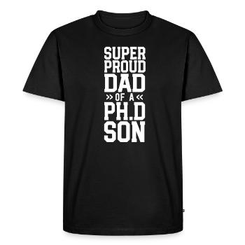 Fier papa Doctorat Diplôme Génial Ph.D. Fils - T-shirt Premium bio Homme - noir - Devant - Nico (187cm)