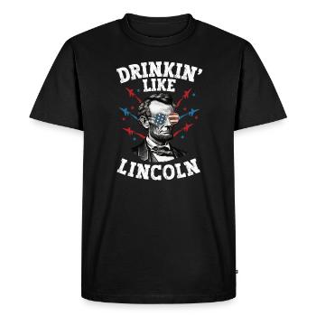 Abraham Lincoln 4 juillet American Drinkin Like - T-shirt Premium bio Homme - noir - Devant - Nico (187cm)