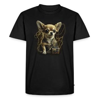 Chihuahua | Electrician Worker Electrical Job Dog - Men's Premium Organic T-Shirt - black - Front - Nico (187cm)