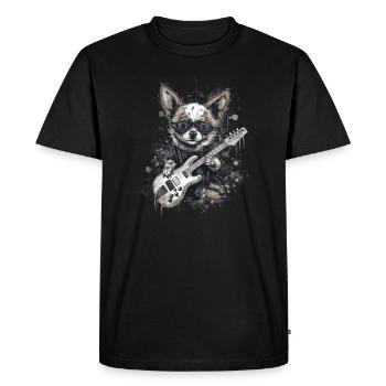 Chihuahua | Aloha Ukulele Hawaii Gitarre Lustiger - Männer Premium Bio T-Shirt - Schwarz - Vorne - Nico (187cm)