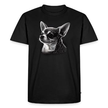 Chihuahua | Maman Chien Drôle Mignon Beau Motif - T-shirt Premium bio Homme - noir - Devant - Nico (187cm)