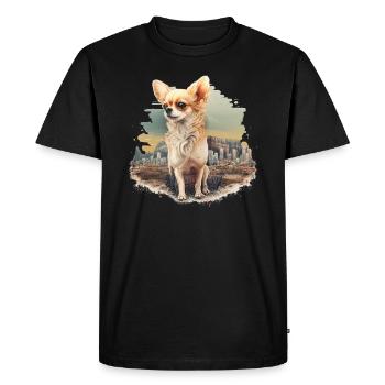 Chihuahua | Maman Chien Drôle Mignon Beau Motif - T-shirt Premium bio Homme - noir - Devant - Nico (187cm)