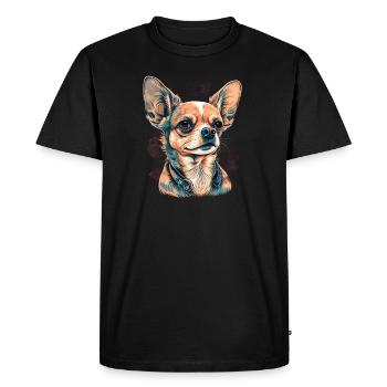 Chihuahua | Maman Chien Drôle Mignon Beau Motif - T-shirt Premium bio Homme - noir - Devant - Nico (187cm)