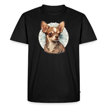 Chihuahua | Maman Chien Drôle Mignon Beau Motif - T-shirt Premium bio Homme - noir - Devant - Nico (187cm)