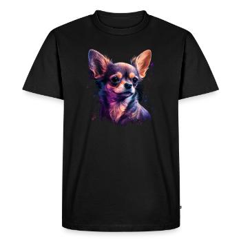 Chihuahua | Maman Chien Drôle Mignon Beau Motif - T-shirt Premium bio Homme - noir - Devant - Nico (187cm)