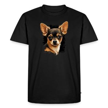 Chihuahua | Maman Chien Drôle Mignon Beau Motif - T-shirt Premium bio Homme - noir - Devant - Nico (187cm)