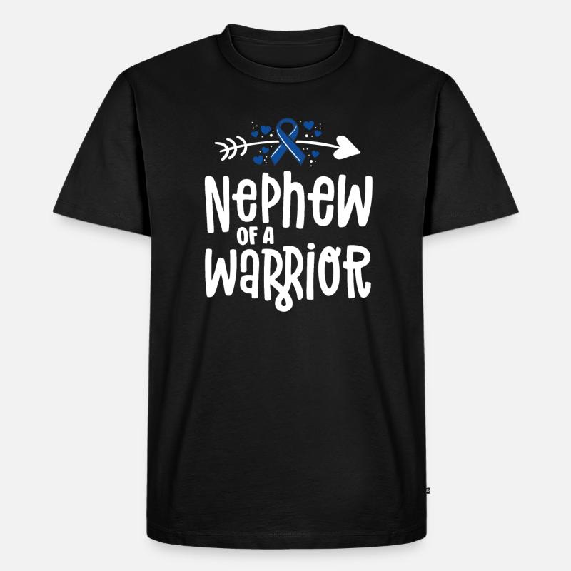 Neffe eines Krieger-Support-Teams Darmkrebs - Männer Premium Bio T-Shirt - Schwarz